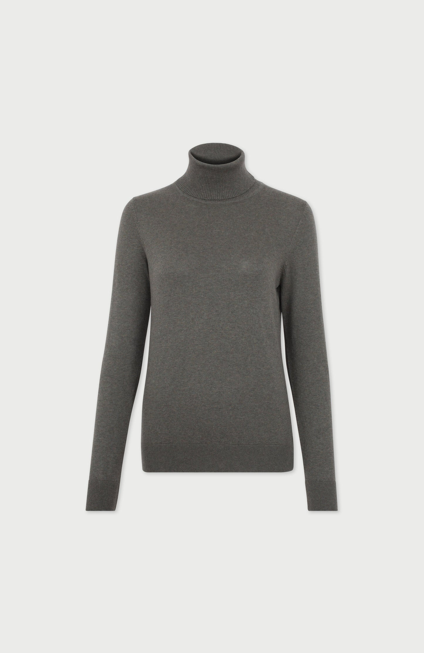 Womens Ultra Fine Cotton Roll Neck Long Sleeve Jumper