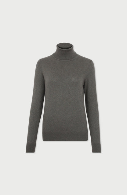 Womens Ultra Fine Cotton Roll Neck Long Sleeve Jumper