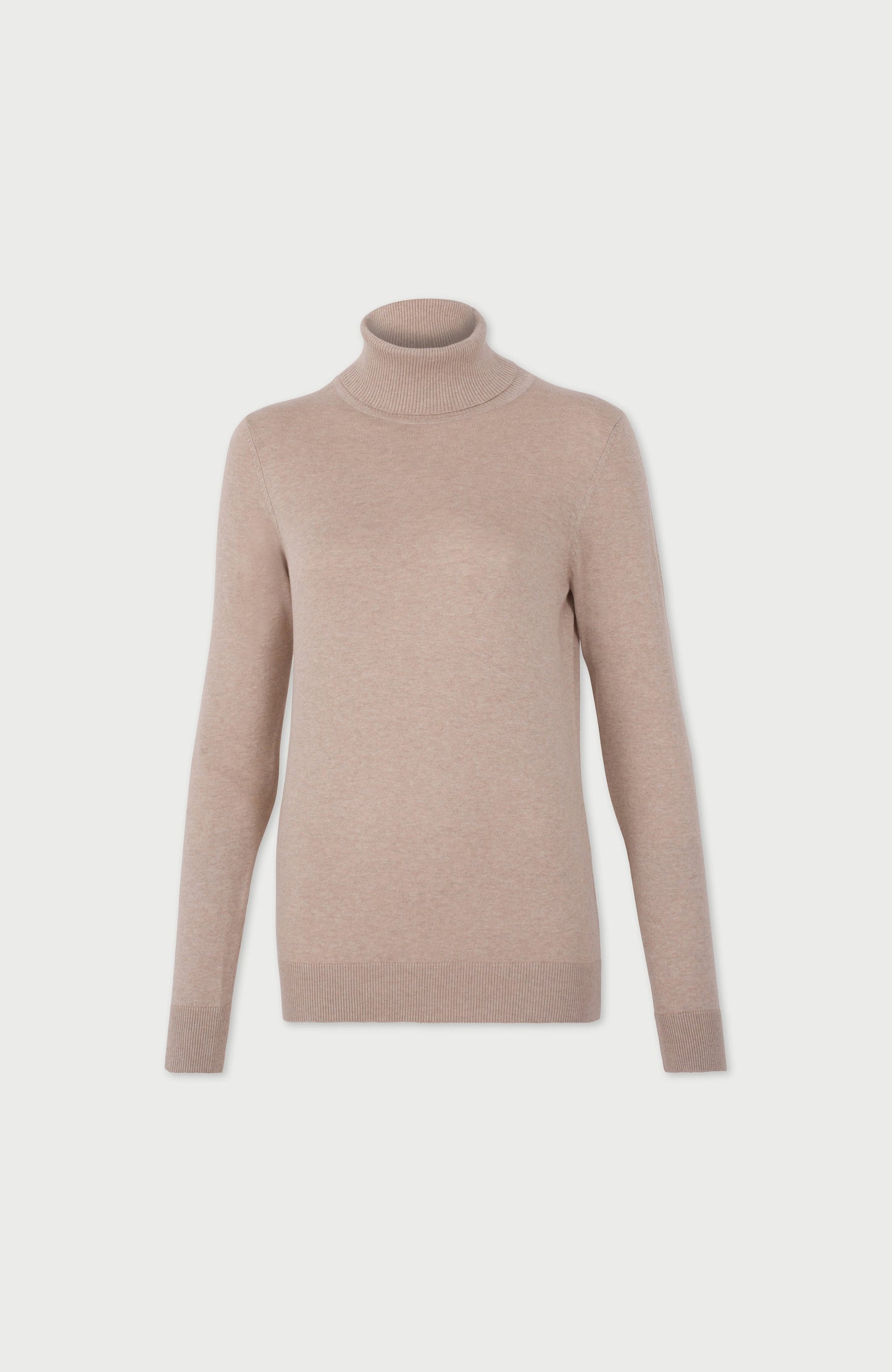 Womens Ultra Fine Cotton Roll Neck Long Sleeve Jumper