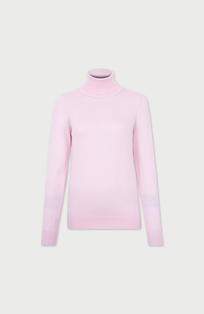 Womens Ultra Fine Cotton Roll Neck Long Sleeve Jumper