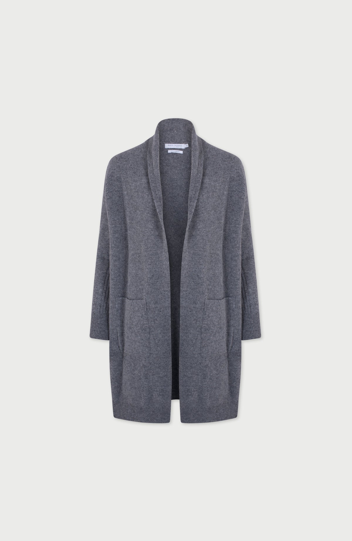 Womens Pure Lambswool Long Line Cardigan with Pockets