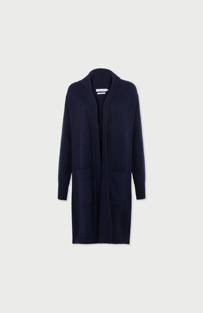 Womens Pure Lambswool Long Line Cardigan with Pockets