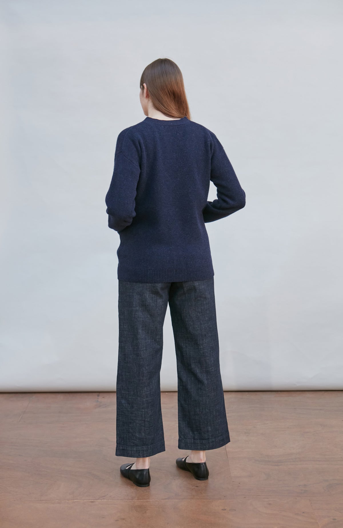 Womens Lambswool V Neck Ribbed Cardigan with Pockets