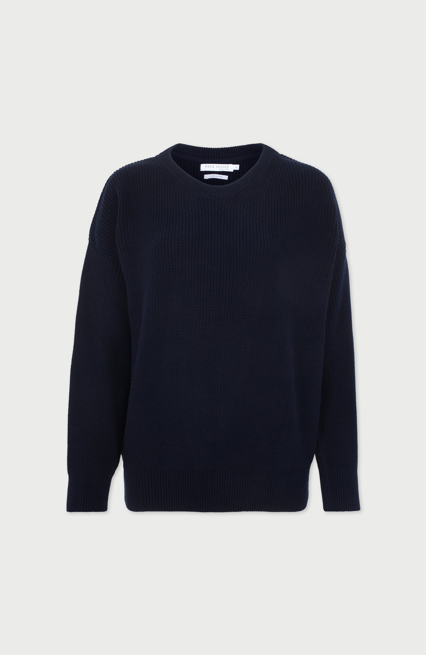 Womens Cotton Ribbed Crew Neck Jumper