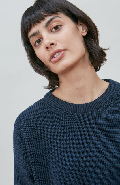Womens Cotton Ribbed Crew Neck Jumper