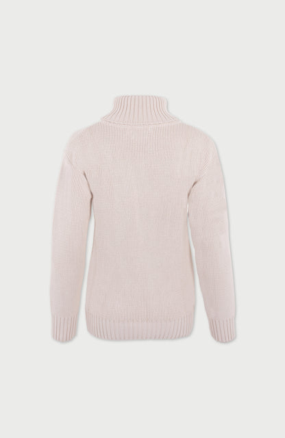 Womens Pure Cotton Heavyweight Submariner Roll Neck Jumper