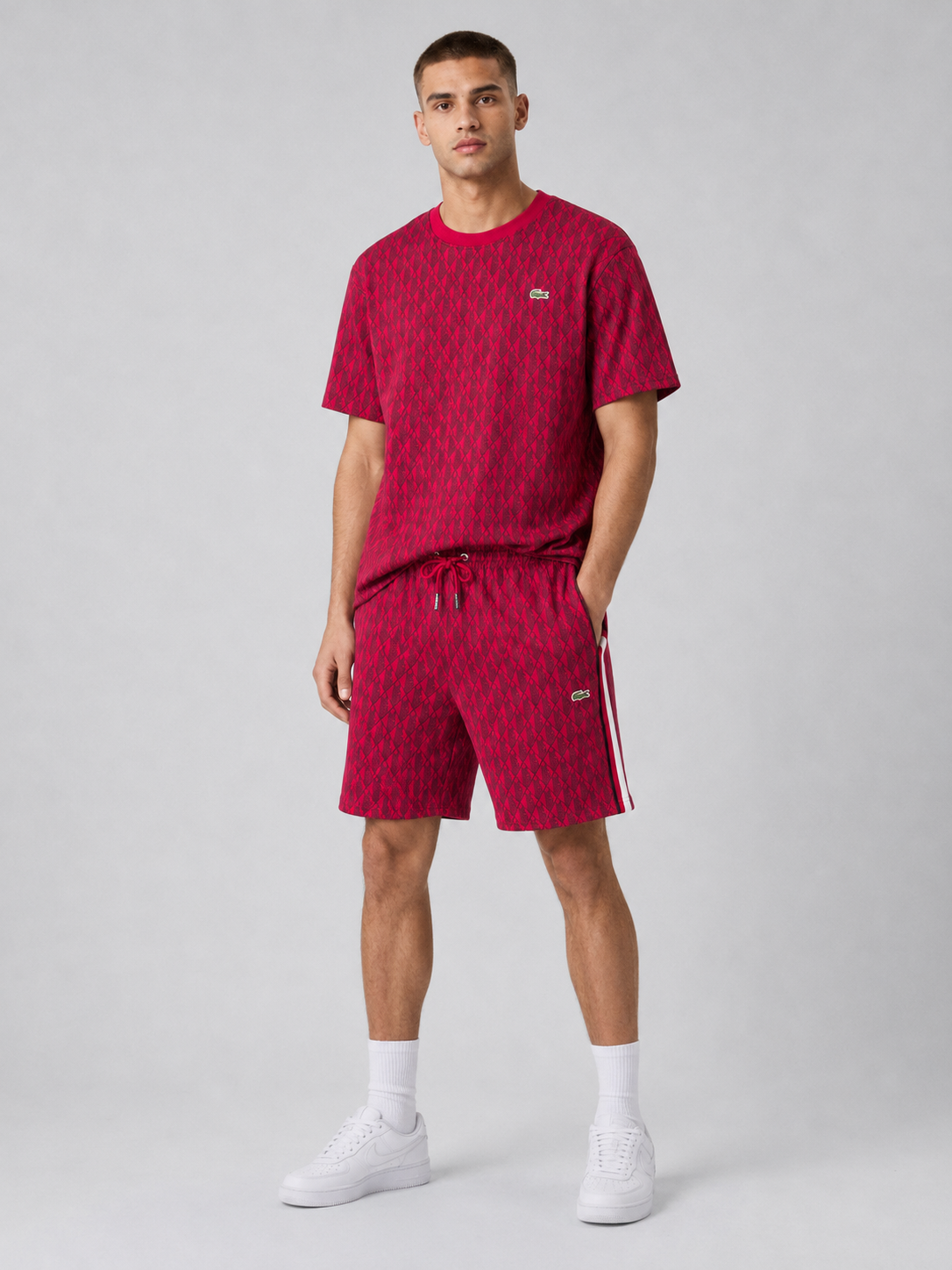 Red Cotton T-Shirt & Shorts Set