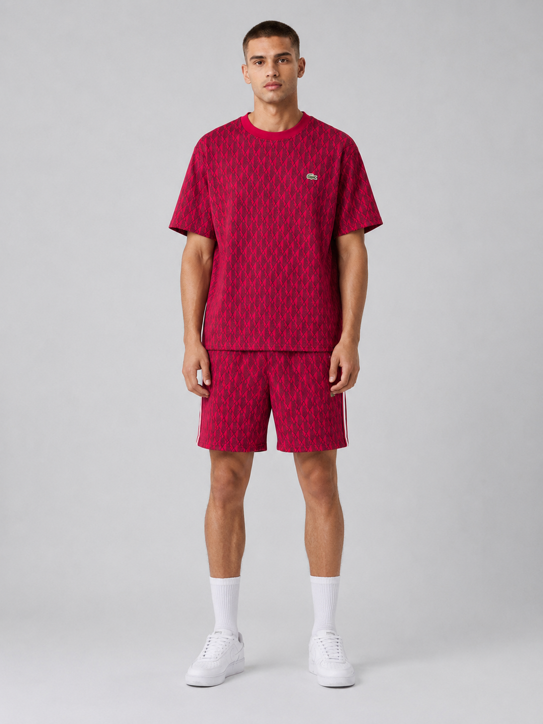 Red Cotton T-Shirt & Shorts Set
