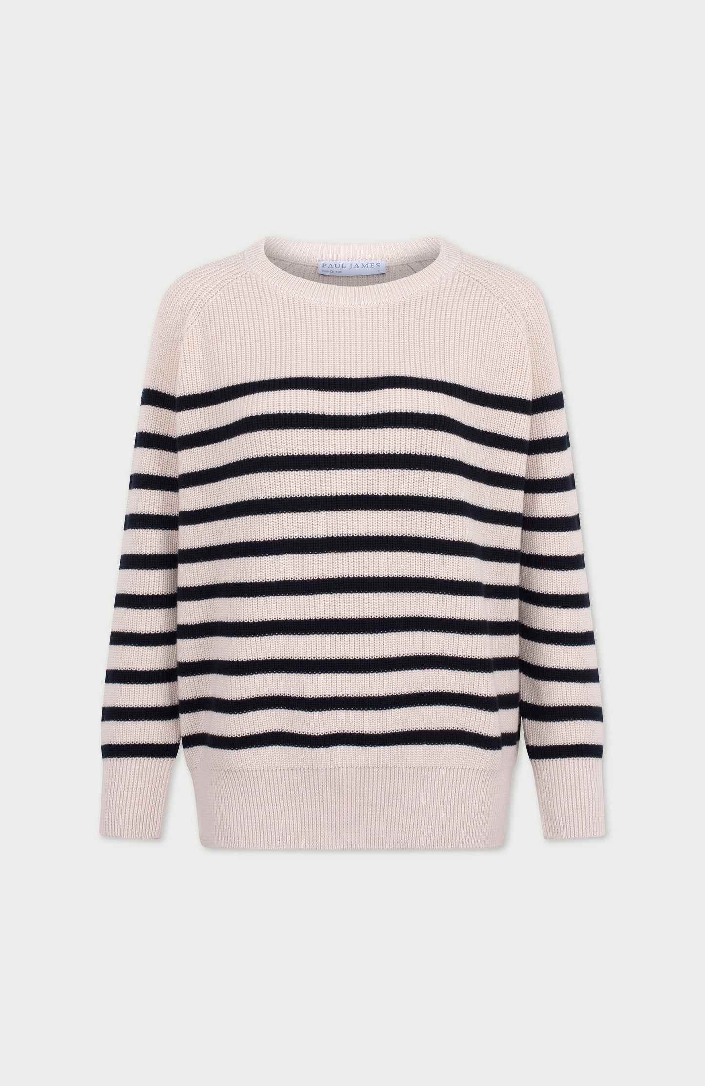 Womens Cotton Ribbed Breton Jumper