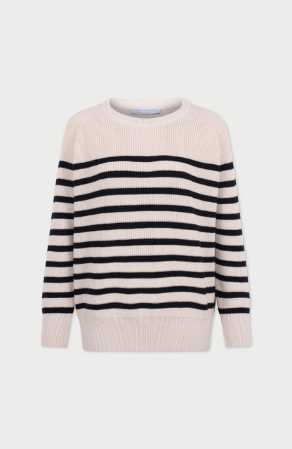 Womens Cotton Ribbed Breton Jumper