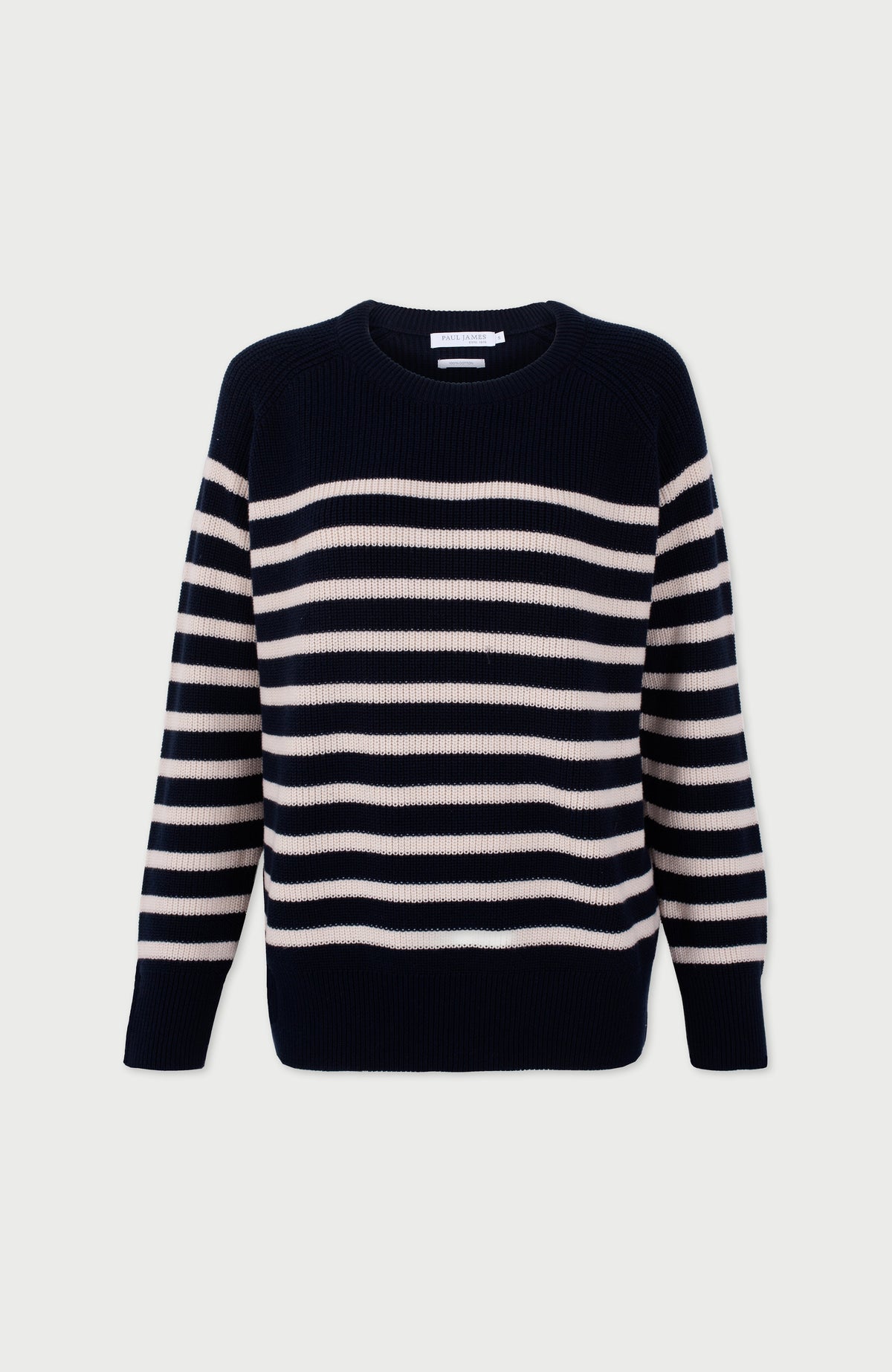 Womens Cotton Ribbed Breton Jumper