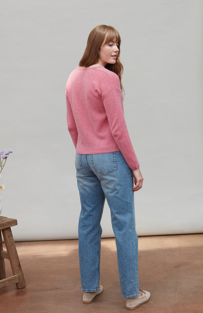 Womens Lambswool Crew Neck Cardigan