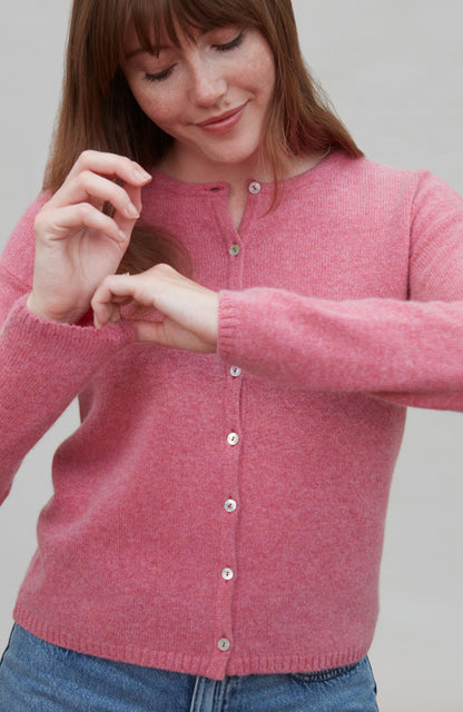 Womens Lambswool Crew Neck Cardigan
