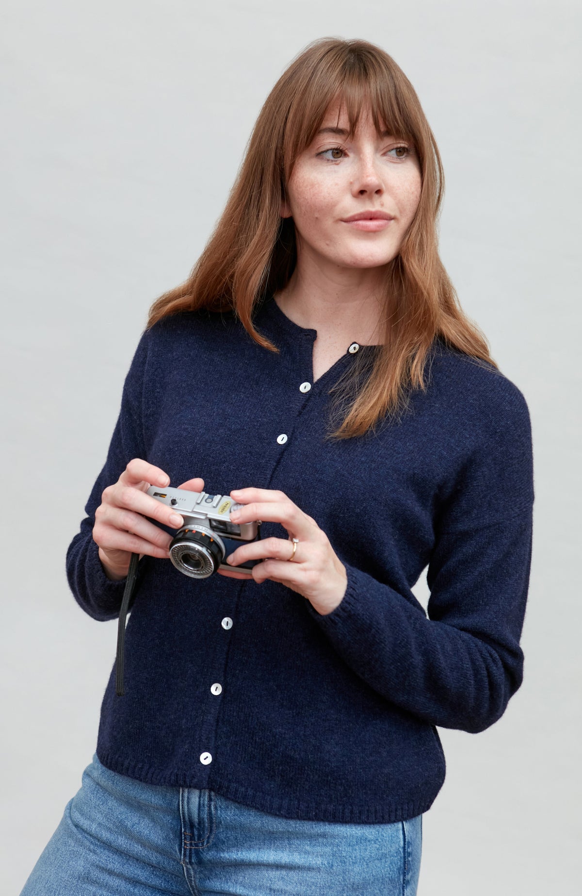 Womens Lambswool Crew Neck Cardigan