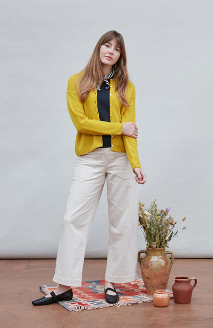 Womens Lambswool Crew Neck Cardigan