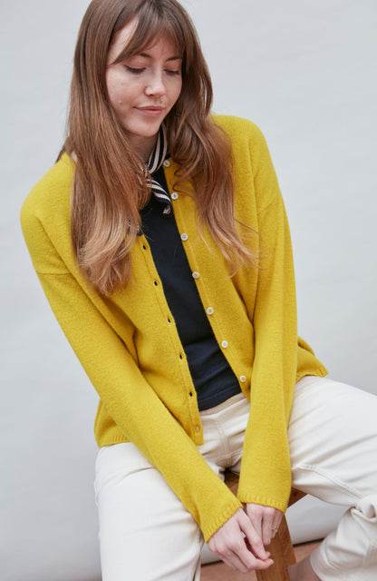 Womens Lambswool Crew Neck Cardigan