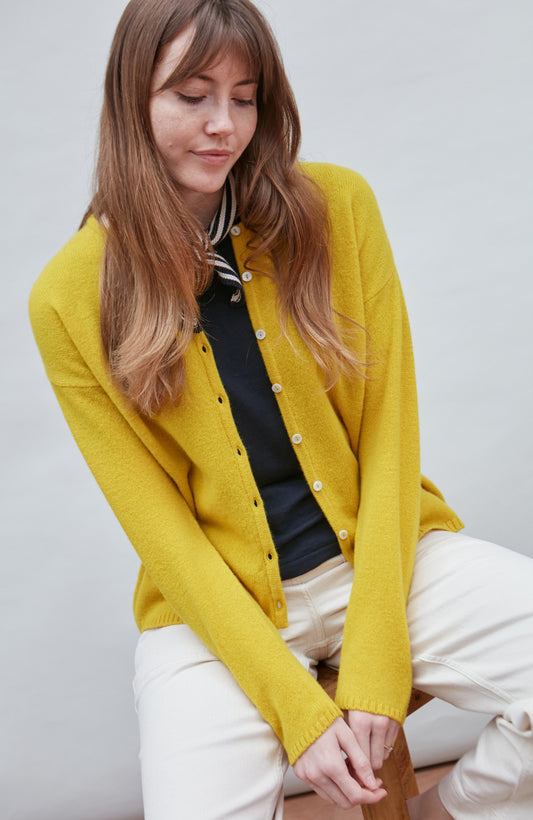 Womens Lambswool Crew Neck Cardigan