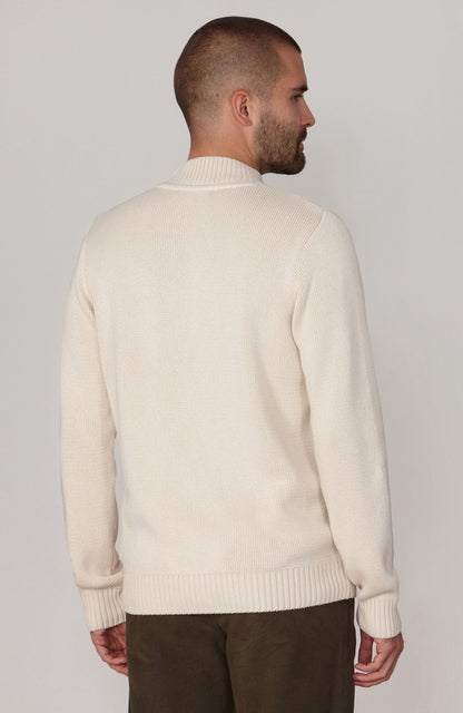 Mens Midweight Cotton Mock Turtleneck Jumper