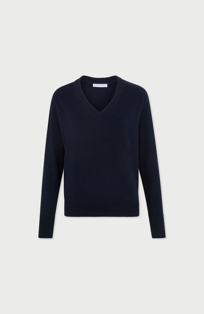 Womens Lightweight Cotton Deep V Neck Jumper