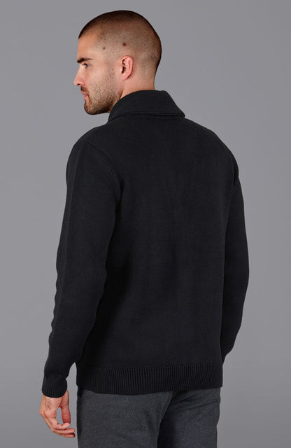 Mens Midweight Cotton Shawl Collar Cardigan