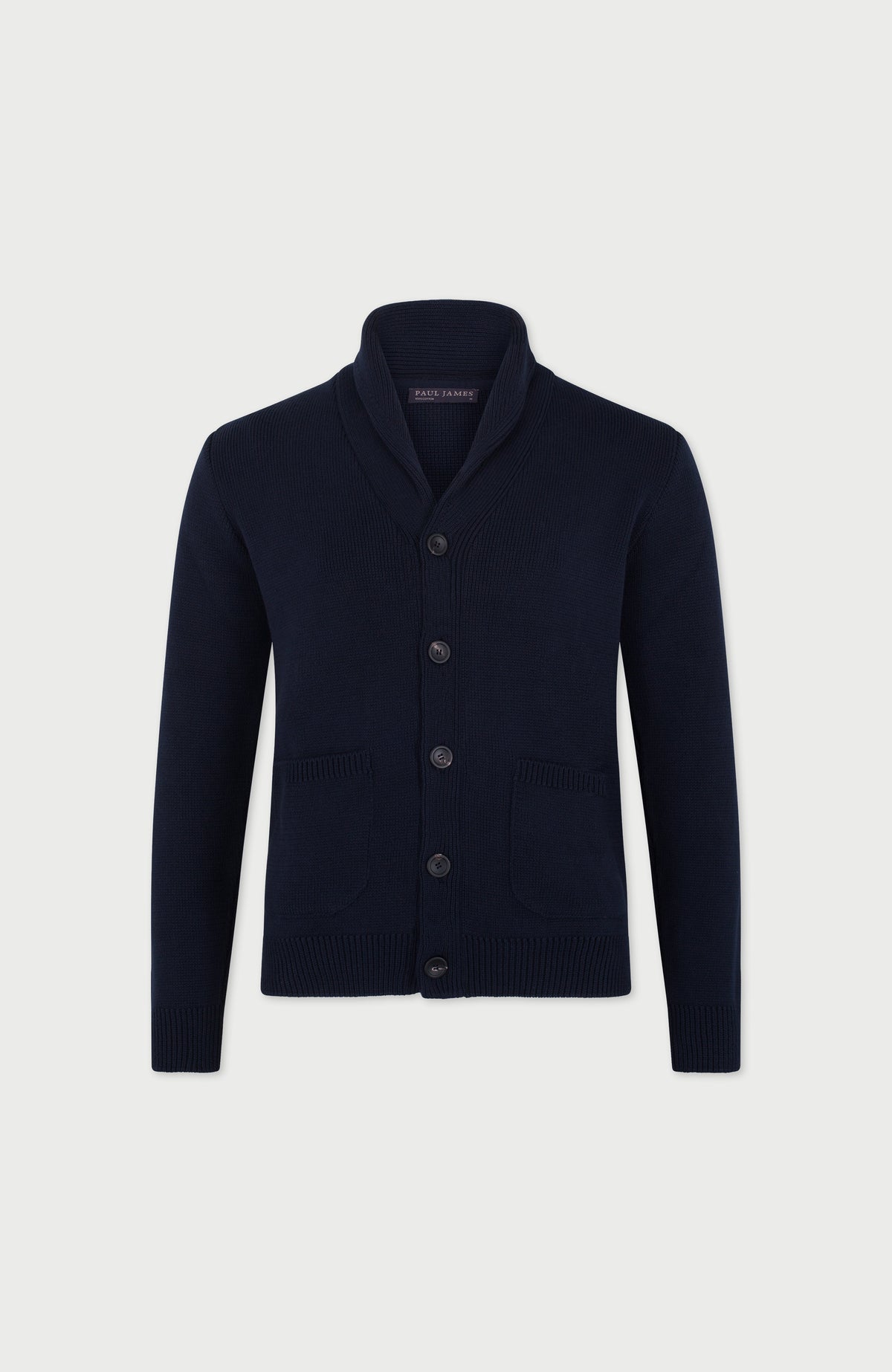 Mens Midweight Cotton Shawl Collar Cardigan