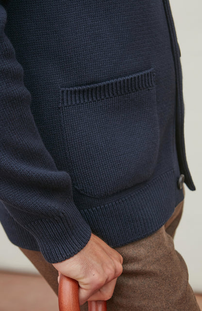 Mens Midweight Cotton Shawl Collar Cardigan
