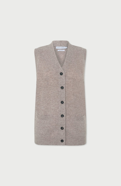 Womens Lambswool V Neck Waistcoat with Pockets