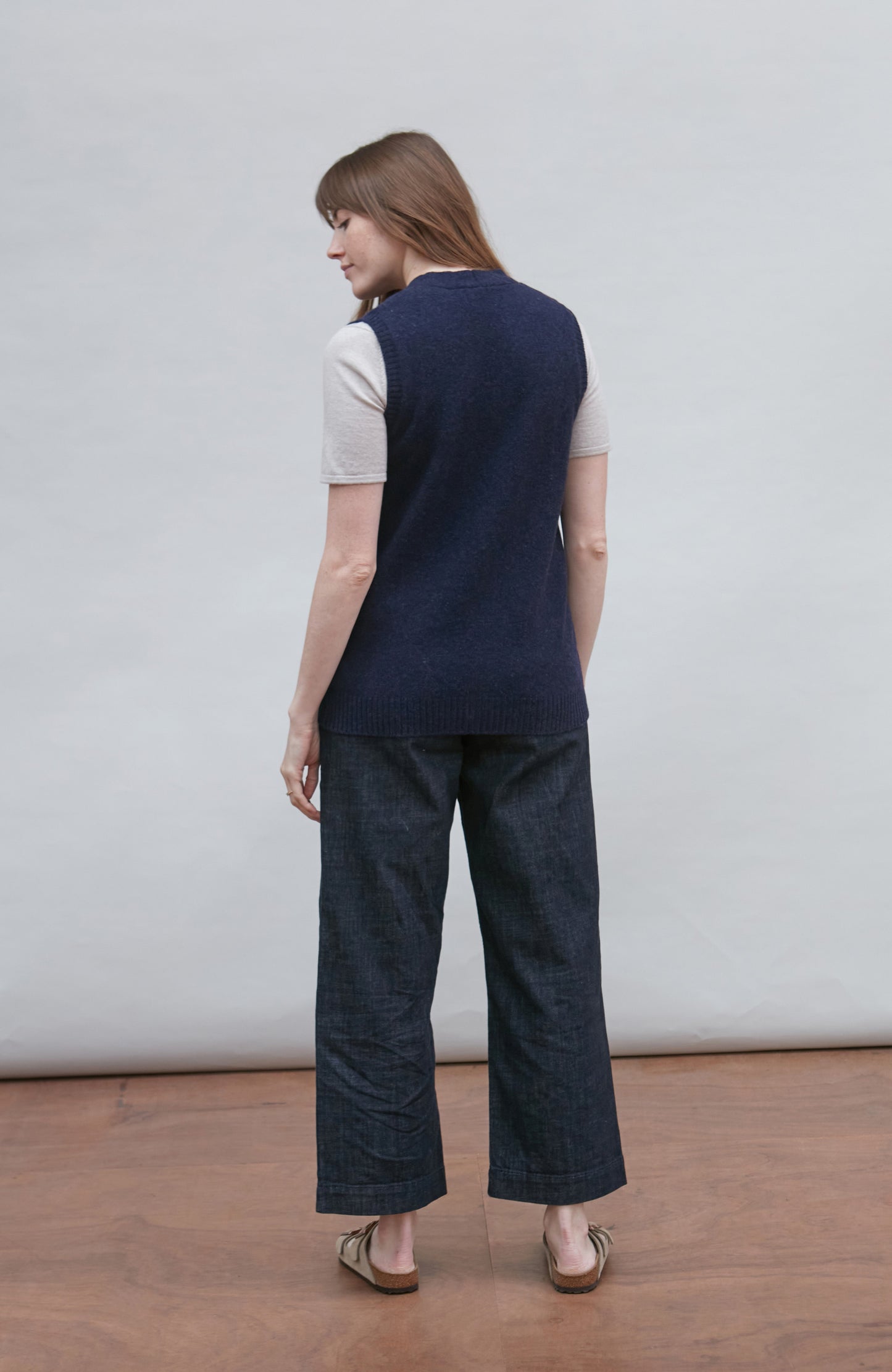 Womens Lambswool V Neck Waistcoat with Pockets
