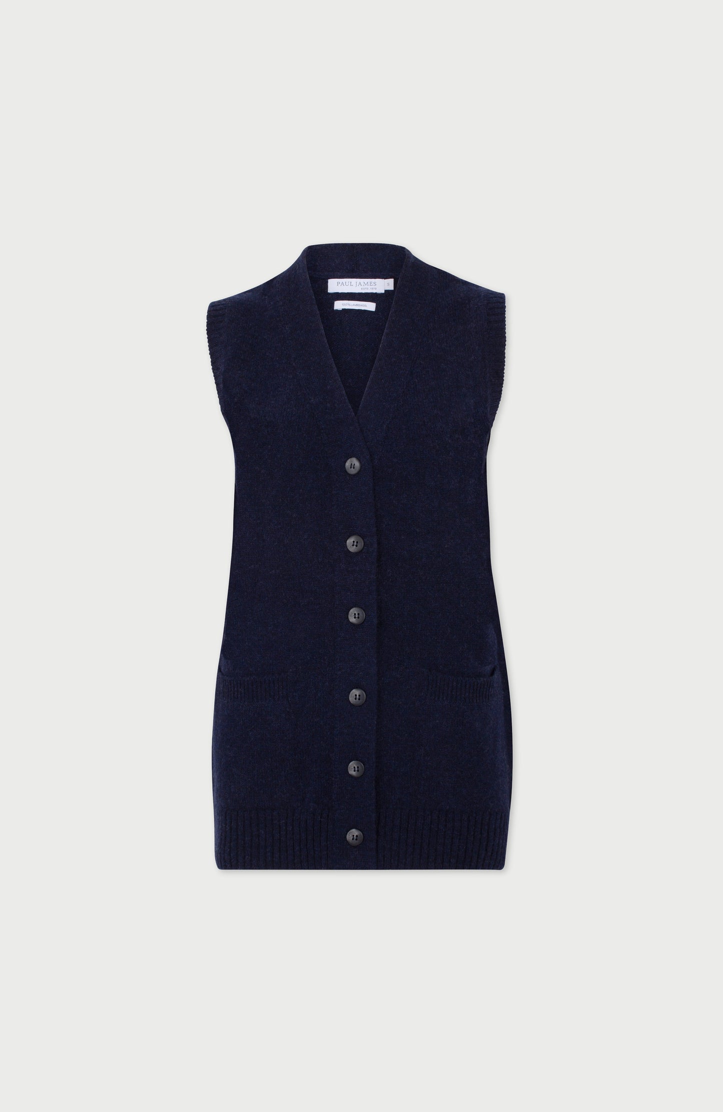 Womens Lambswool V Neck Waistcoat with Pockets