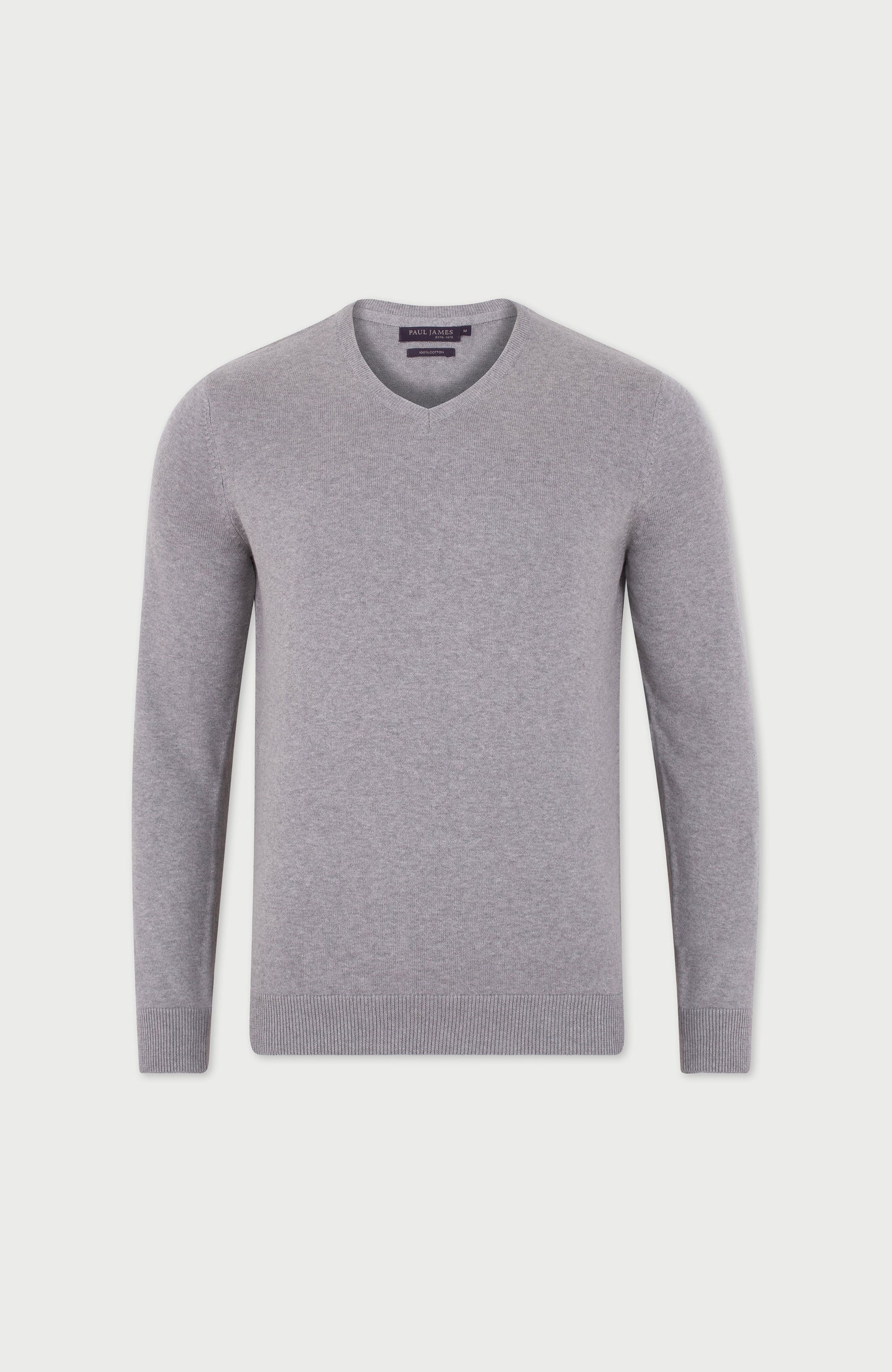 Mens Lighweight Cotton V-Neck Jumper