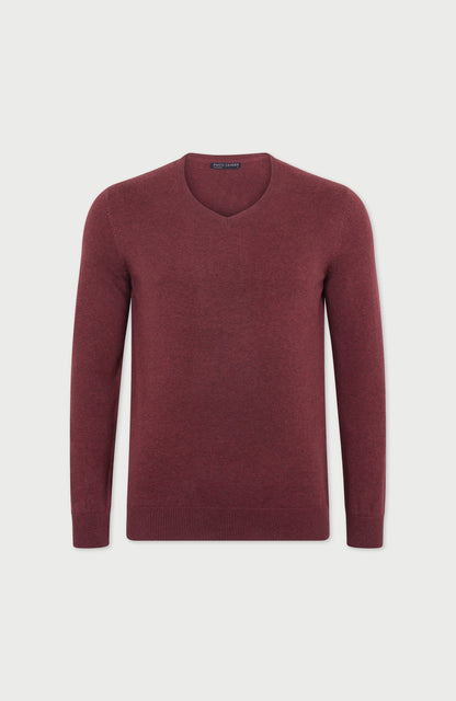 Mens Lighweight Cotton V-Neck Jumper