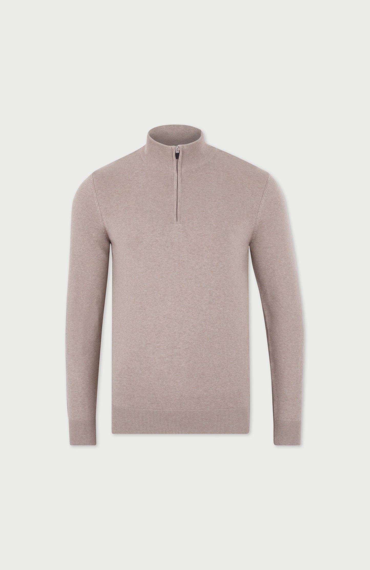 Mens Lightweight Cotton Zip Neck Jumper