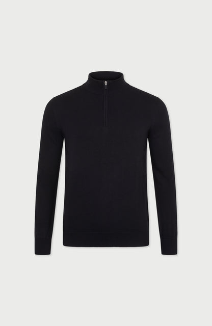 Mens Lightweight Cotton Zip Neck Jumper