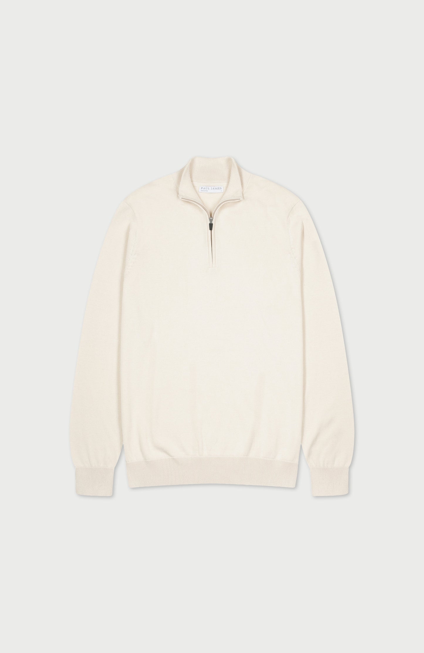 Mens Lightweight Cotton Zip Neck Jumper