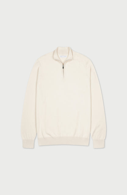 Mens Lightweight Cotton Zip Neck Jumper