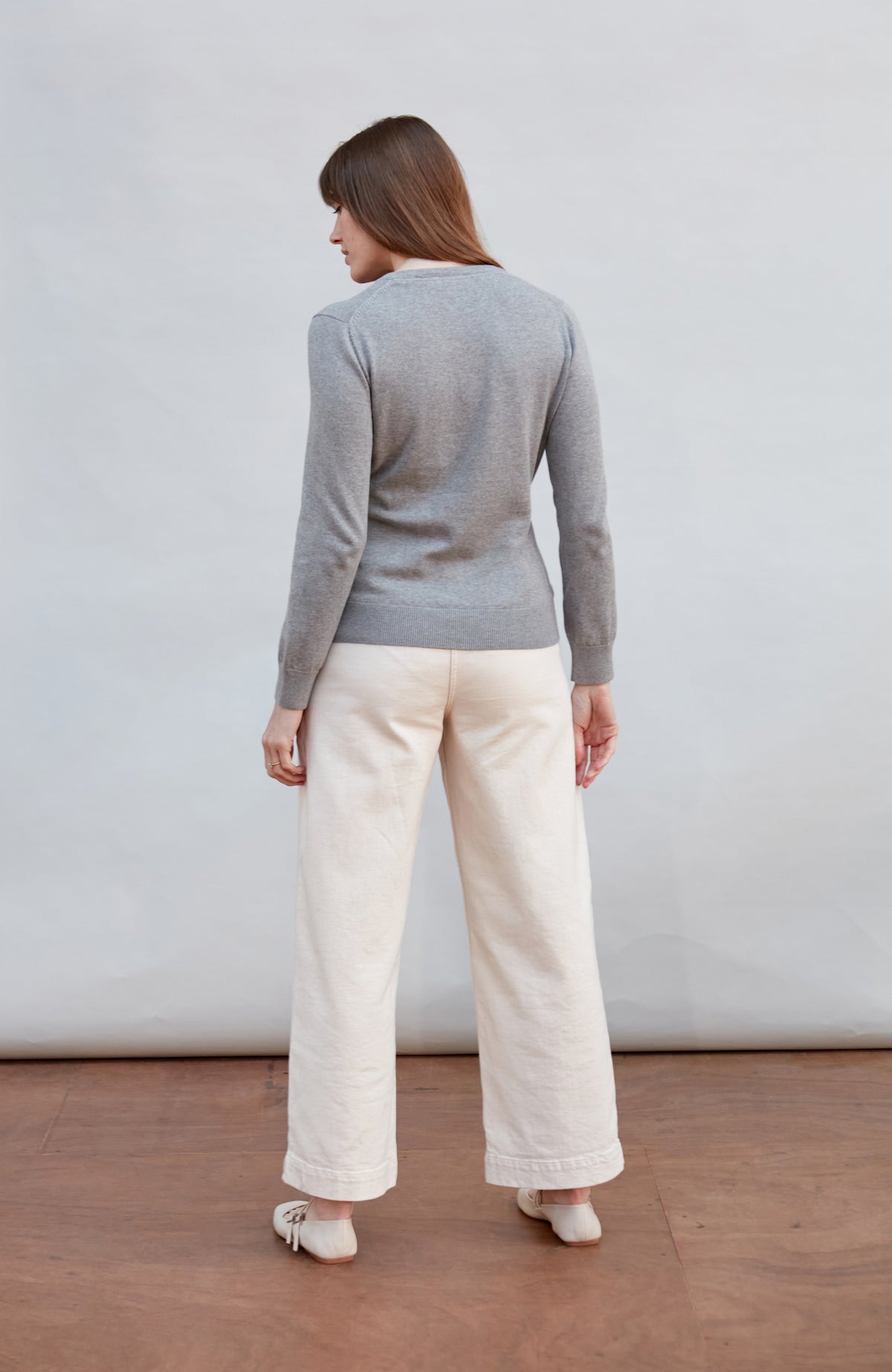 Womens Pure Cotton V-Neck Jumper
