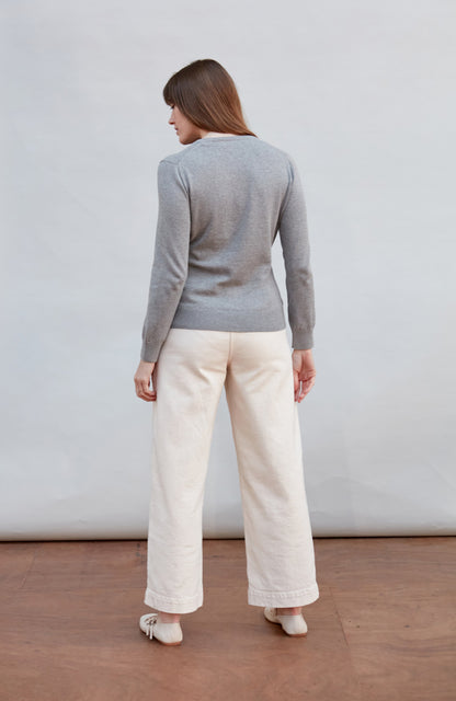 Womens Pure Cotton V-Neck Jumper