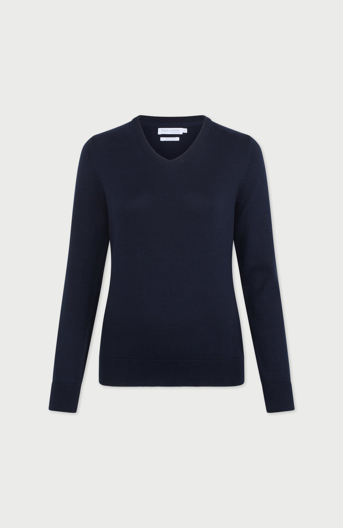 Womens Pure Cotton V-Neck Jumper