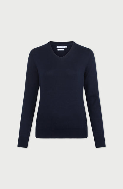 Womens Pure Cotton V-Neck Jumper