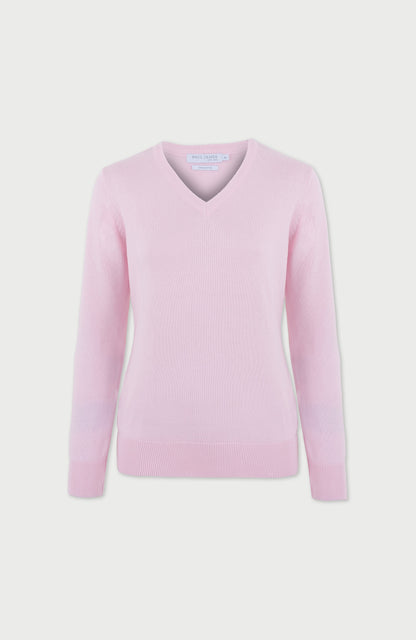 Womens Pure Cotton V-Neck Jumper