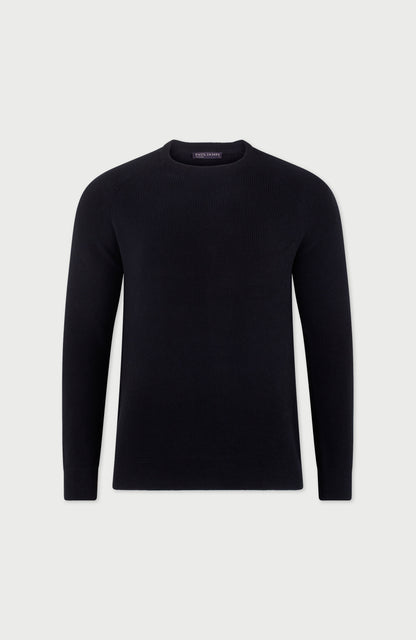 Mens Lightweight Cotton Fisherman Rib Jumper