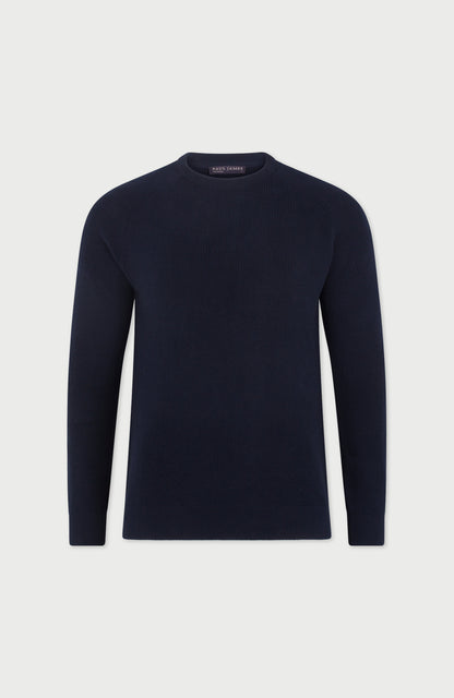 Mens Lightweight Cotton Fisherman Rib Jumper