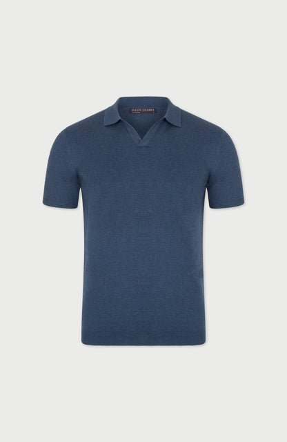 Mens Ultra Fine Cotton Buttonless Polo Shirt