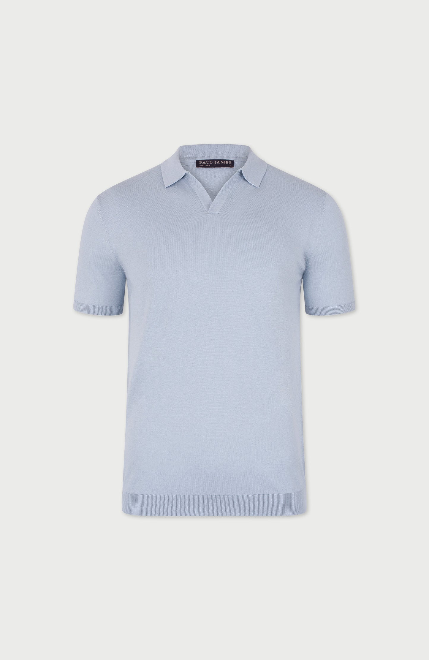 Mens Ultra Fine Cotton Buttonless Polo Shirt