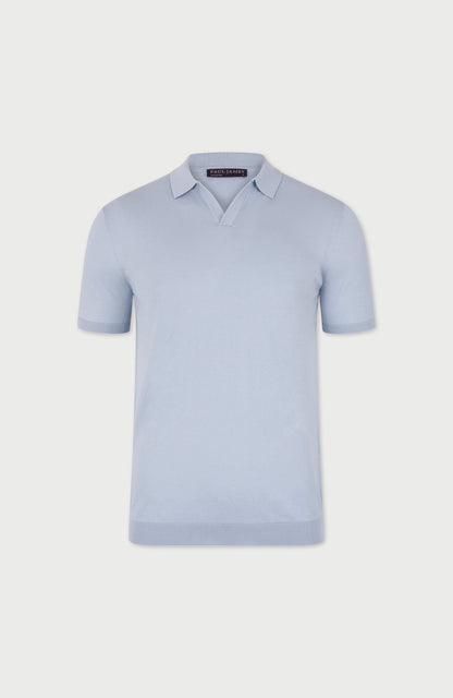 Mens Ultra Fine Cotton Buttonless Polo Shirt