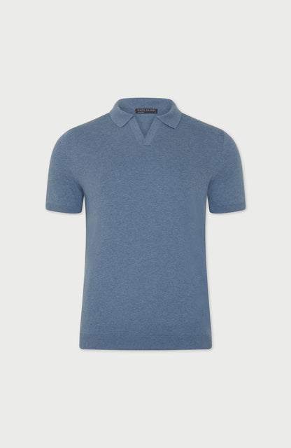 Mens Ultra Fine Cotton Buttonless Polo Shirt