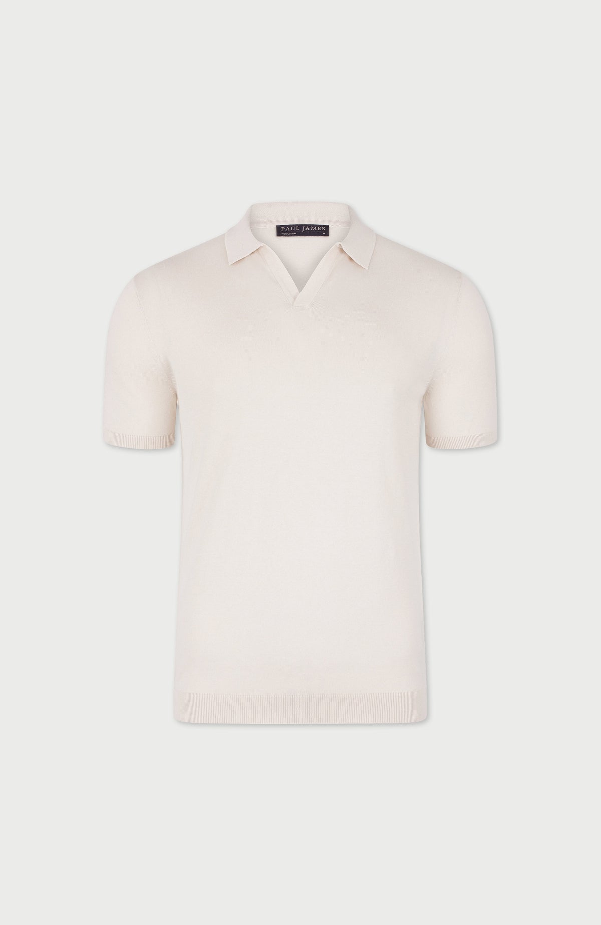 Mens Ultra Fine Cotton Buttonless Polo Shirt