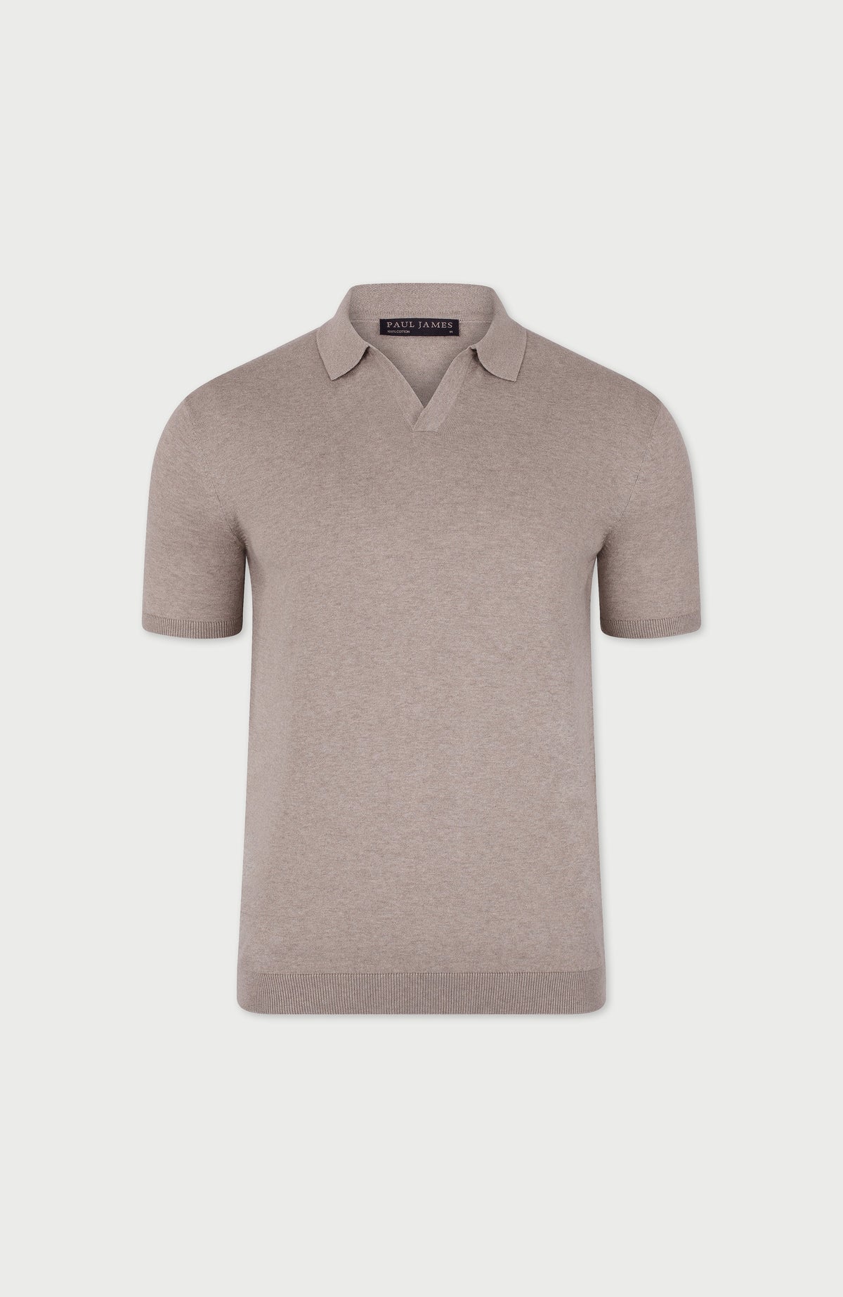 Mens Ultra Fine Cotton Buttonless Polo Shirt