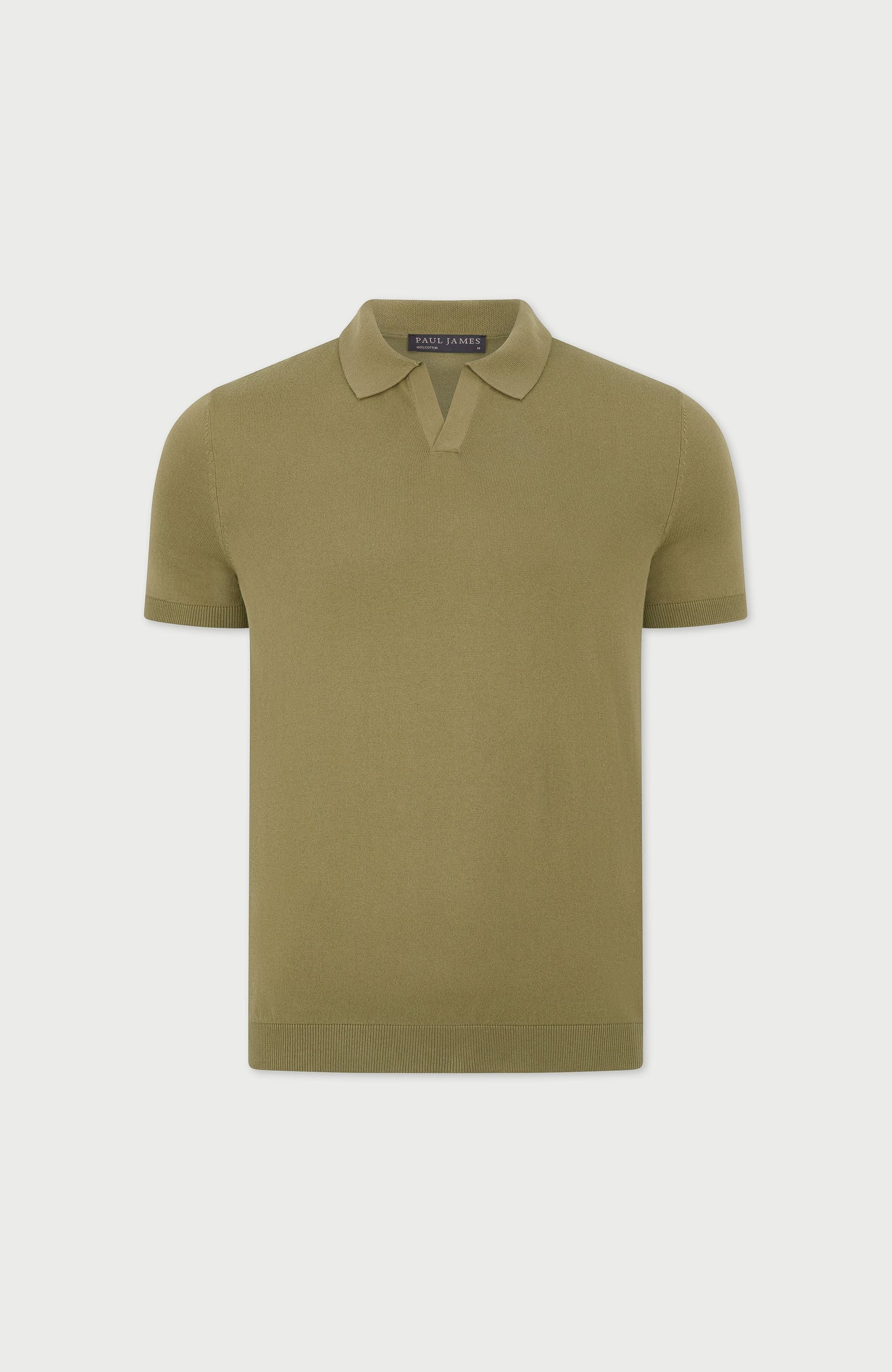 Mens Ultra Fine Cotton Buttonless Polo Shirt