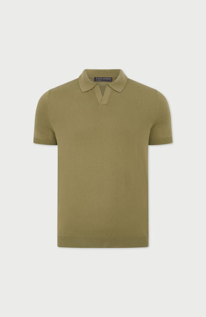 Mens Ultra Fine Cotton Buttonless Polo Shirt